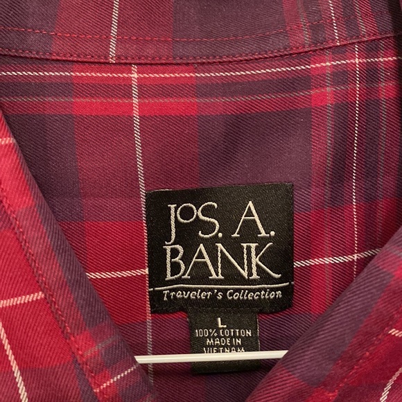 Jos A Bank Red and Purple Button Down Collar Shirt - Picture 2 of 6